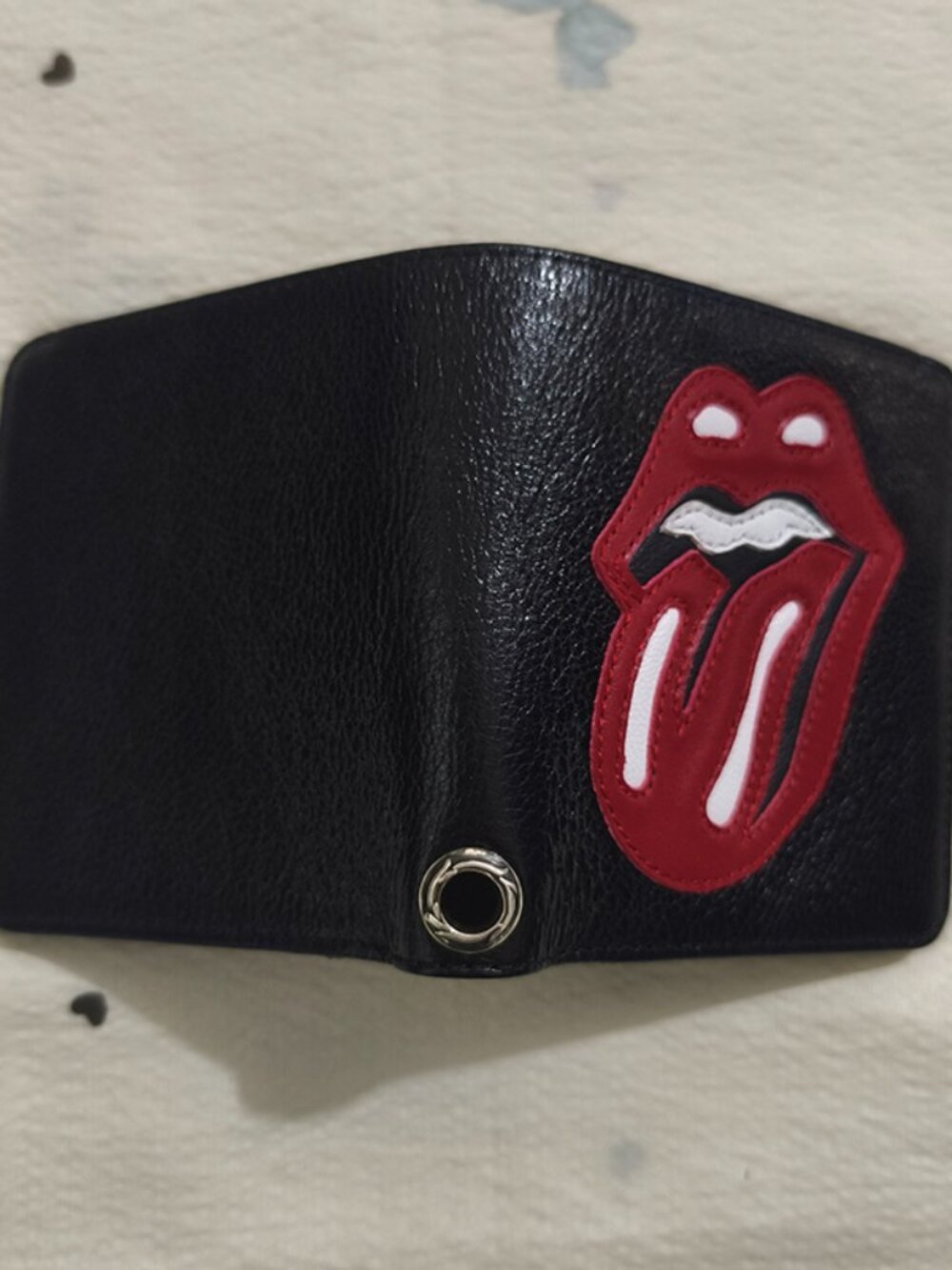 Chrome Hearts × Rolling Stones Collaboration Black Leather Bi-Fold Wallet - Picture 3 of 6